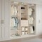 Adjustable Closet System with 2 Drawers and 5 Hanger Rods Grey